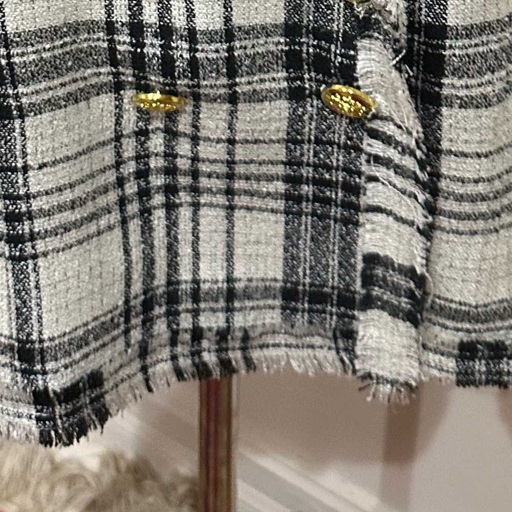 G by Giuliana black and white plaid tweed double breasted blazer. Size XL - Picture 3 of 7